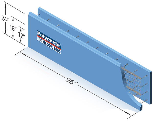 Bloc Système Polycrete — série Standard, valeur thermique R-25